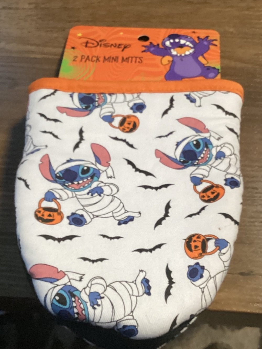 Disney Stitch Halloween Mummy Oven Mini Mitts 2 Pack New